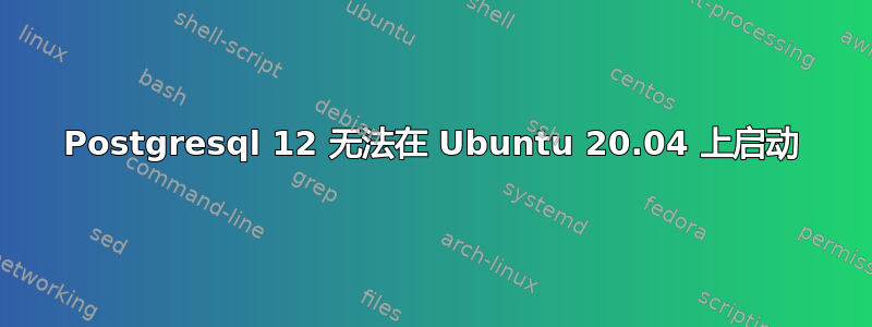 Postgresql 12 无法在 Ubuntu 20.04 上启动