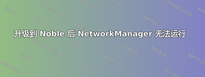 升级到 Noble 后 NetworkManager 无法运行 