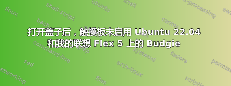 打开盖子后，触摸板未启用 Ubuntu 22.04 和我的联想 Flex 5 上的 Budgie