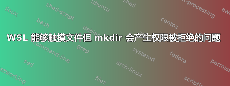 WSL 能够触摸文件但 mkdir 会产生权限被拒绝的问题