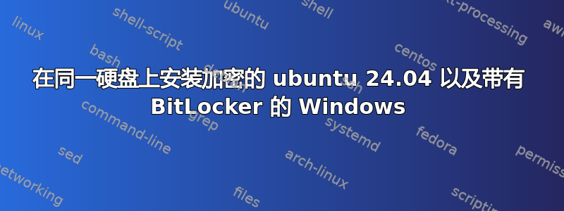 在同一硬盘上安装加密的 ubuntu 24.04 以及带有 BitLocker 的 Windows