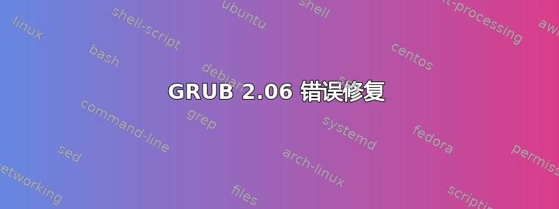 GRUB 2.06 错误修复