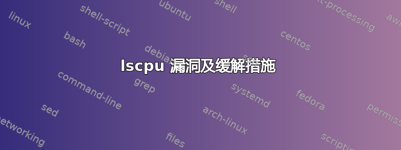 lscpu 漏洞及缓解措施