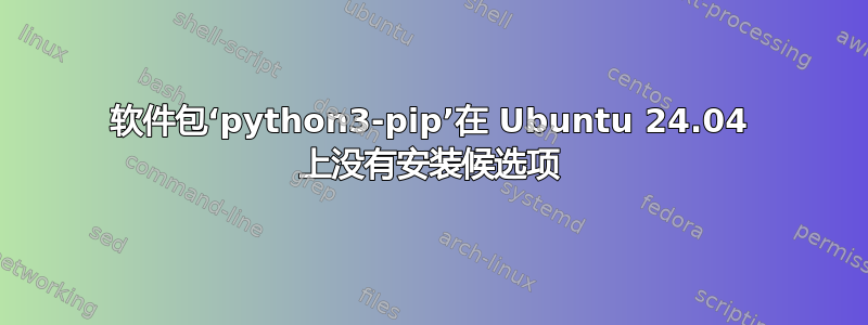 软件包‘python3-pip’在 Ubuntu 24.04 上没有安装候选项