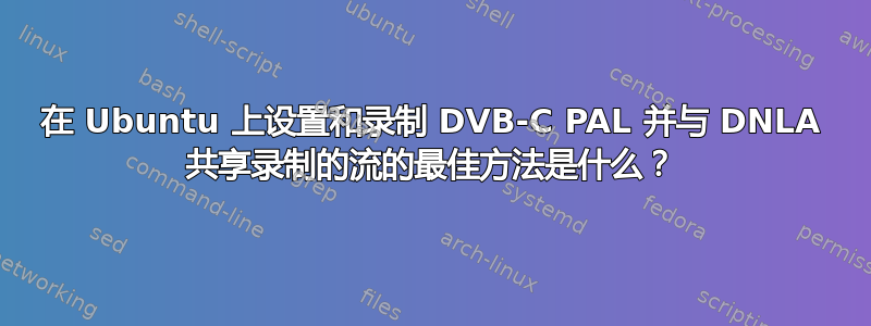 在 Ubuntu 上设置和录制 DVB-C PAL 并与 DNLA 共享录制的流的最佳方法是什么？