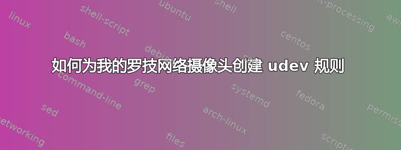 如何为我的罗技网络摄像头创建 udev 规则