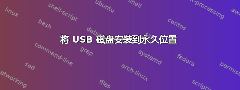 将 USB 磁盘安装到永久位置