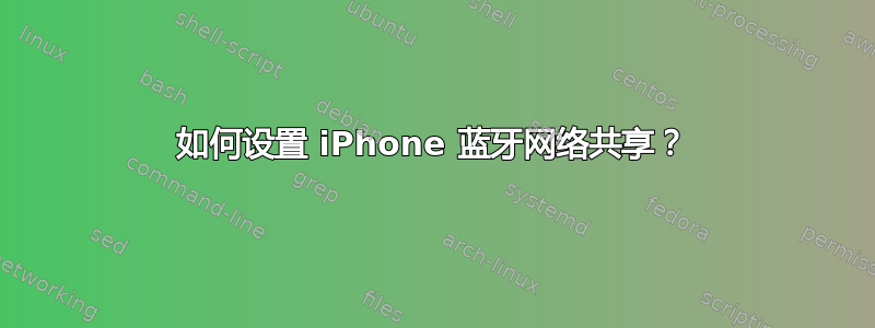 如何设置 iPhone 蓝牙网络共享？