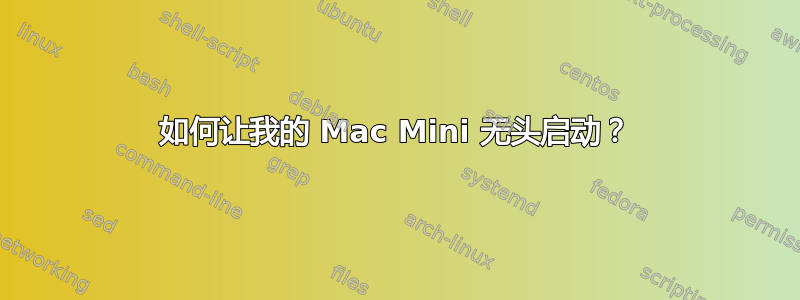 如何让我的 Mac Mini 无头启动？