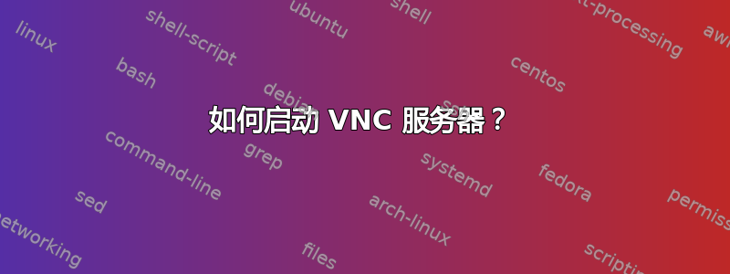 如何启动 VNC 服务器？