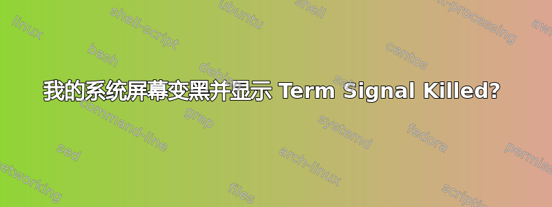 我的系统屏幕变黑并显示 Term Signal Killed?