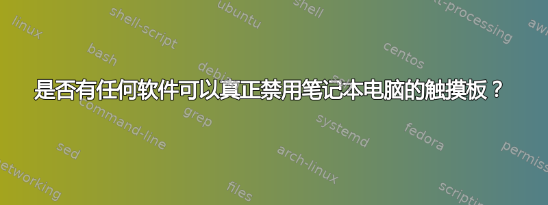 是否有任何软件可以真正禁用笔记本电脑的触摸板？