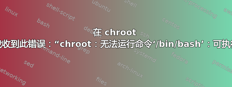 在 chroot 尝试期间，我收到此错误：“chroot：无法运行命令‘/bin/bash’：可执行格式错误”