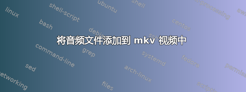 将音频文件添加到 mkv 视频中