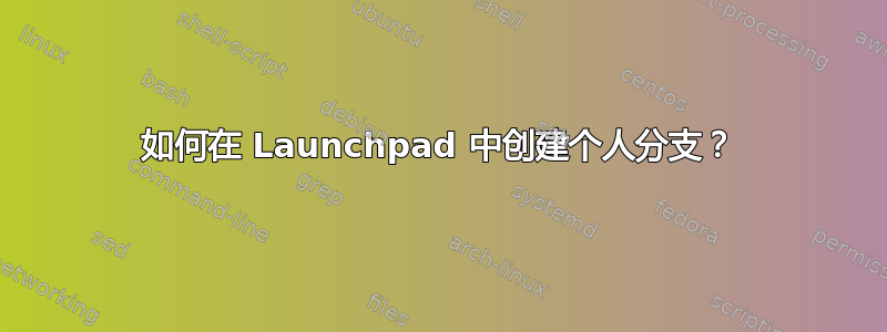 如何在 Launchpad 中创建个人分支？