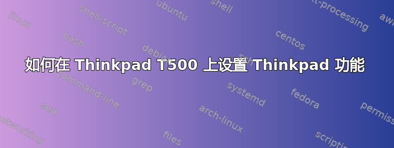 如何在 Thinkpad T500 上设置 Thinkpad 功能