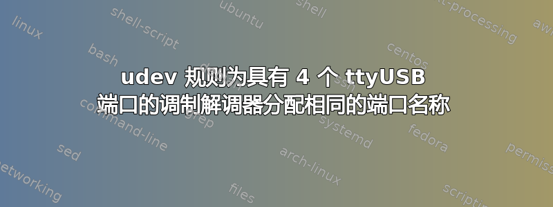 udev 规则为具有 4 个 ttyUSB 端口的调制解调器分配相同的端口名称