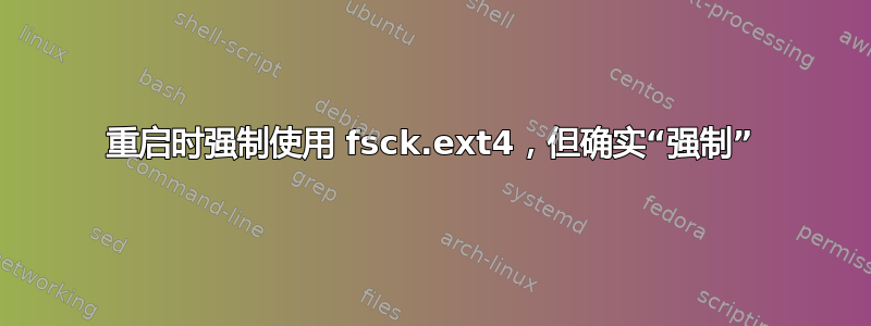 重启时强制使用 fsck.ext4，但确实“强制”