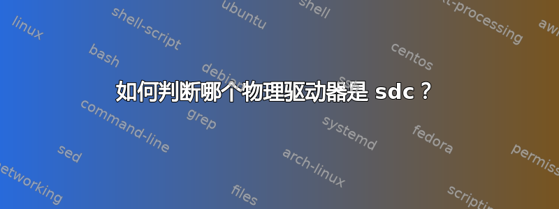 如何判断哪个物理驱动器是 sdc？