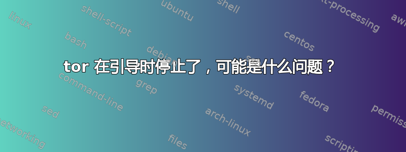 tor 在引导时停止了，可能是什么问题？