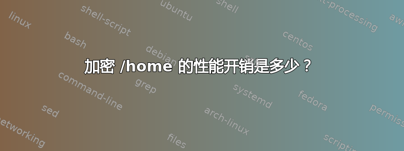 加密 /home 的性能开销是多少？