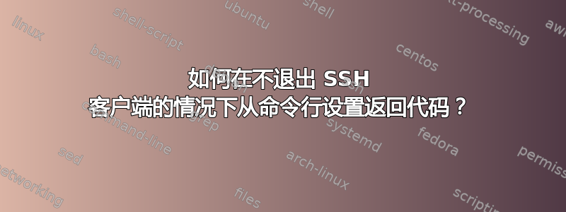 如何在不退出 SSH 客户端的情况下从命令行设置返回代码？