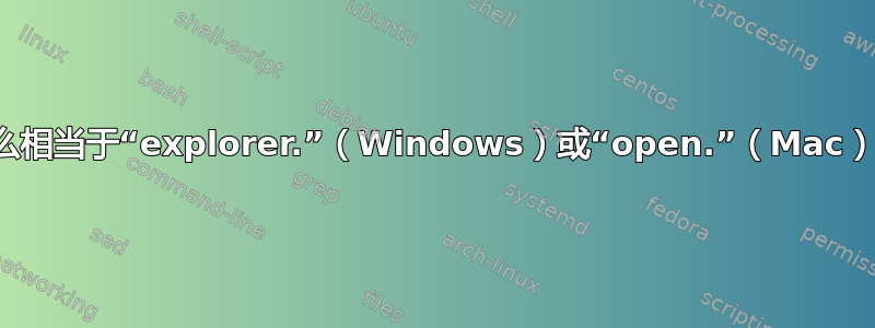 什么相当于“explorer.”（Windows）或“open.”（Mac）？