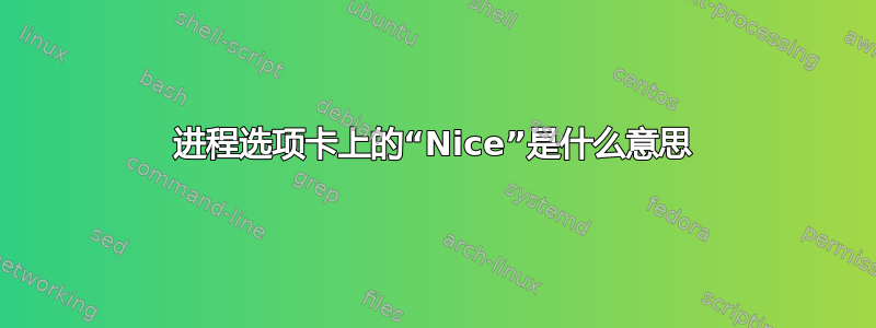 进程选项卡上的“Nice”是什么意思