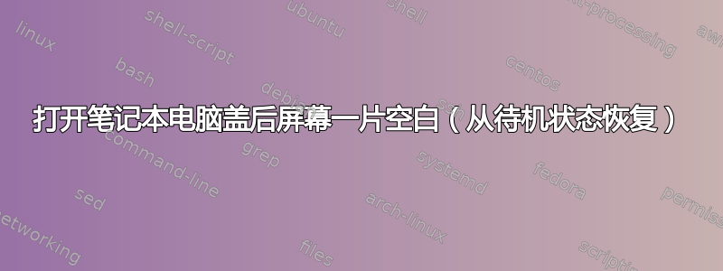 打开笔记本电脑盖后屏幕一片空白（从待机状态恢复）