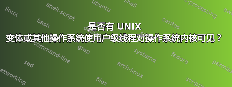 是否有 UNIX 变体或其他操作系统使用户级线程对操作系统内核可见？ 