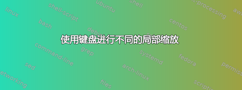 使用键盘进行不同的局部缩放