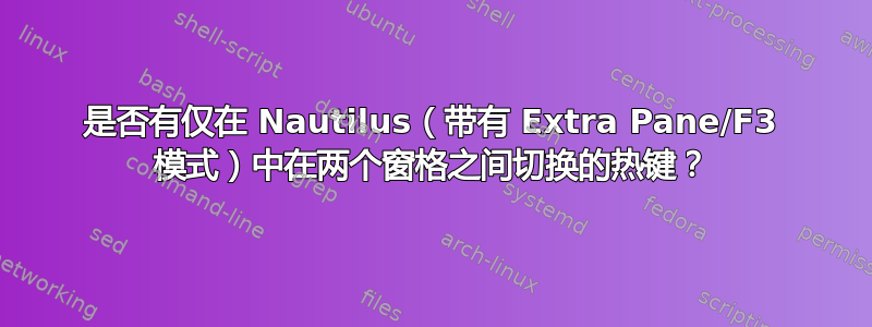 是否有仅在 Nautilus（带有 Extra Pane/F3 模式）中在两个窗格之间切换的热键？