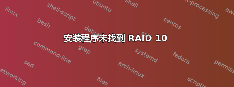 安装程序未找到 RAID 10