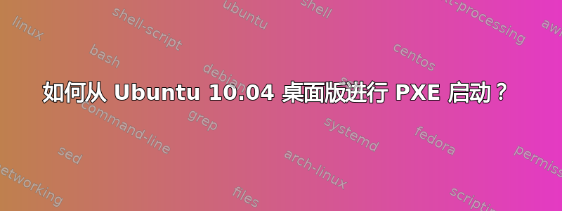 如何从 Ubuntu 10.04 桌面版进行 PXE 启动？