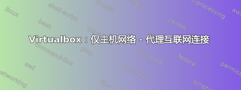 Virtualbox：仅主机网络 - 代理互联网连接