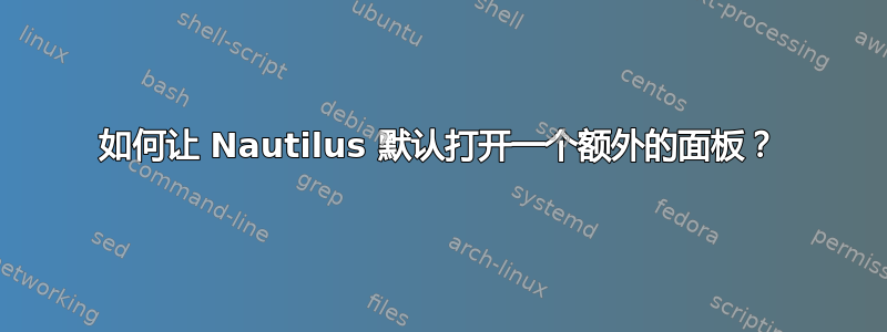 如何让 Nautilus 默认打开一个额外的面板？