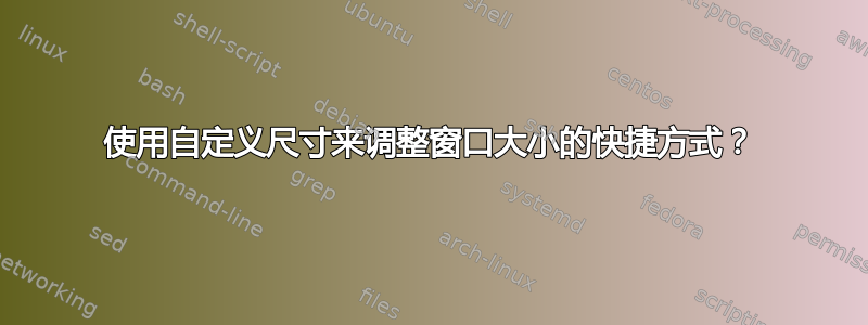 使用自定义尺寸来调整窗口大小的快捷方式？