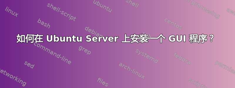 如何在 Ubuntu Server 上安装一个 GUI 程序？