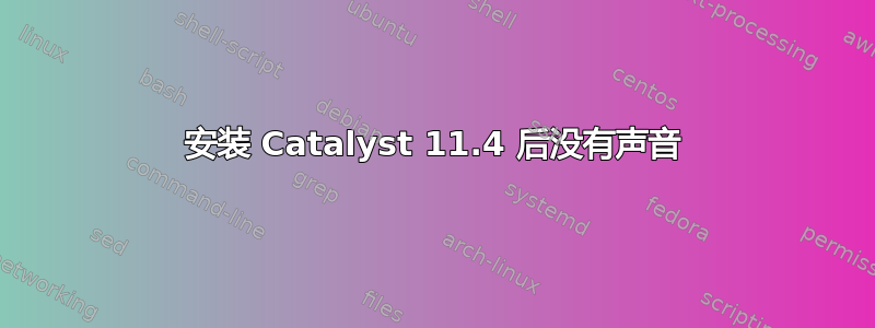 安装 Catalyst 11.4 后没有声音