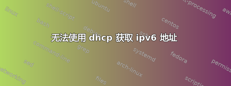 无法使用 dhcp 获取 ipv6 地址