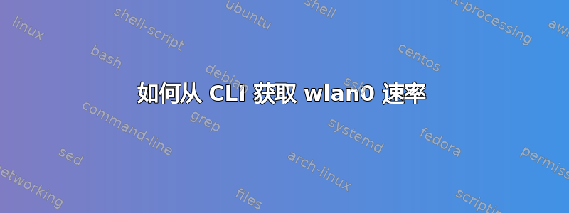 如何从 CLI 获取 wlan0 速率