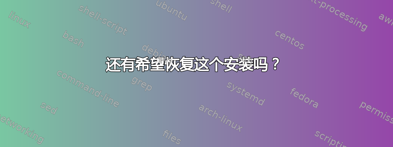 还有希望恢复这个安装吗？