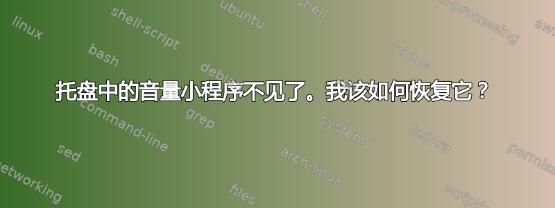 托盘中的音量小程序不见了。我该如何恢复它？