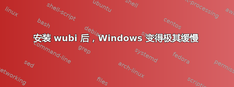 安装 wubi 后​​，Windows 变得极其缓慢