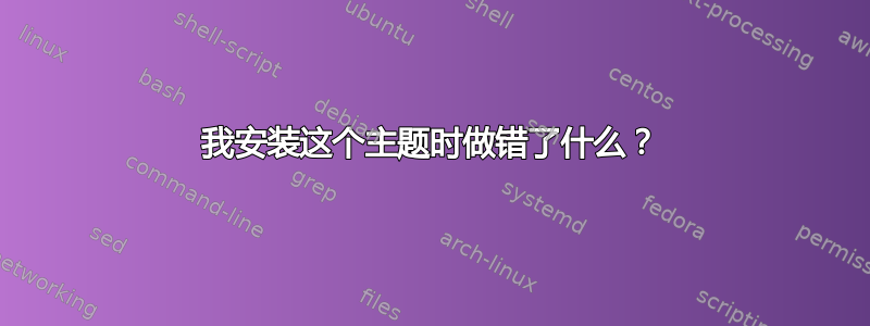 我安装这个主题时做错了什么？