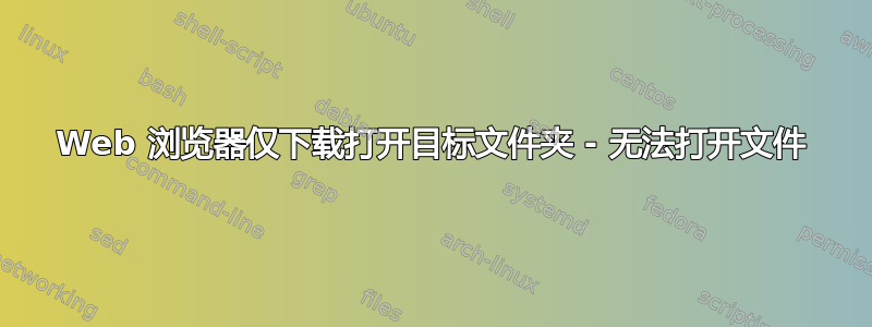 Web 浏览器仅下载打开目标文件夹 - 无法打开文件