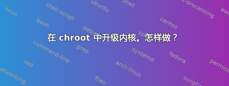 在 chroot 中升级内核。怎样做？