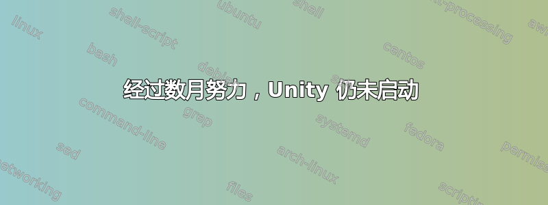 经过数月努力，Unity 仍未启动