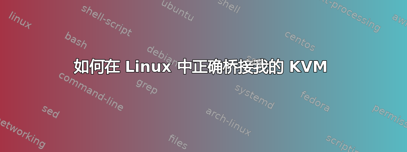 如何在 Linux 中正确桥接我的 KVM