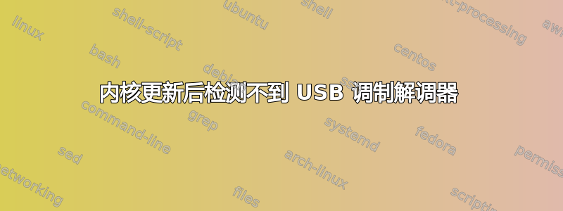 内核更新后检测不到 USB 调制解调器